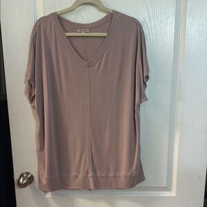 Relaxed Pink Dolman Sleeve Tee
